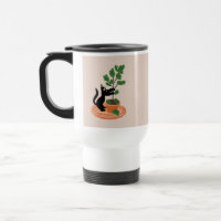 Arbre figuier chat drôle Plantes en pot Dessinés à