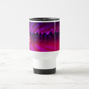 Mug De Voyage Arbres de Noël Tons de pourpre