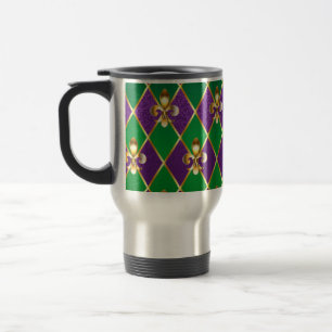 Mug De Voyage Arrière - plan de bijoux Mardi Gras