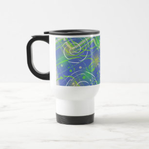 Mug De Voyage Art abstrait de gribouillis bleu