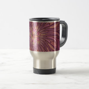 Mug De Voyage Art floral fractal moderne abstrait couleurs de ba