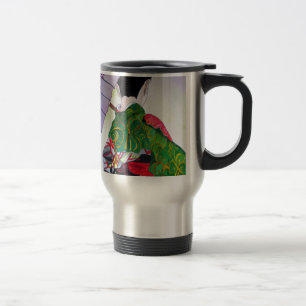 Mug De Voyage Art japonais Geisha avec kimono et parapluie