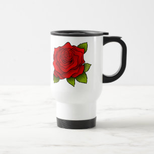 Mug De Voyage Art simple de rose rouge