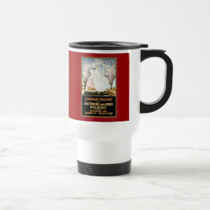 Mug De Voyage Art vintage d'affiche de voyage de train