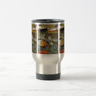 Mug De Voyage Art vintage de bicyclette de Peugeot de cycles