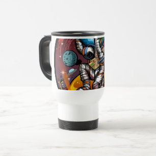 Mug De Voyage Atlas Astronaute Tenant la Terre Mars Galaxie Cosm