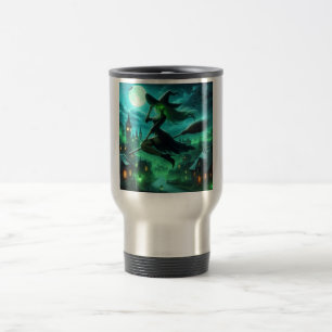 Mug De Voyage Aura verte effrayante sorcière d'Halloween