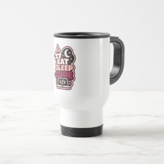 Mug De Voyage Autocollant Eat Sleep Code - Cadeau de programmeur