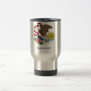 Mug de voyage avec Drapeau de l'Illinois Etat - US