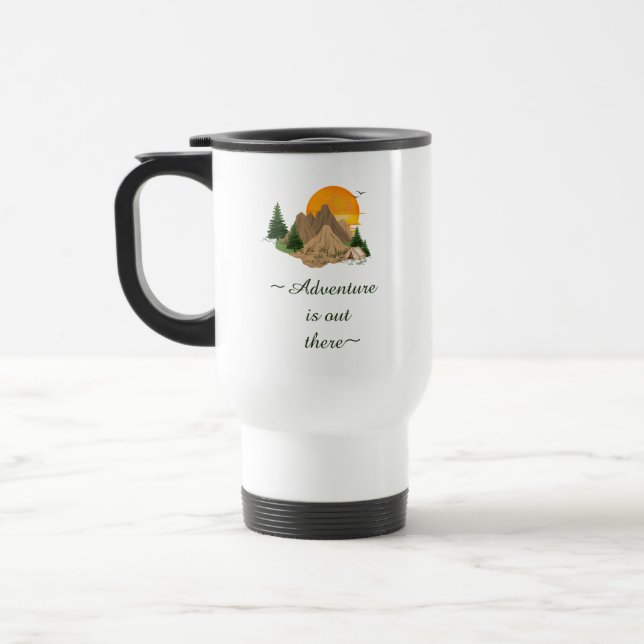 Mug De Voyage Aventure Montagne Minimaliste (Gauche)