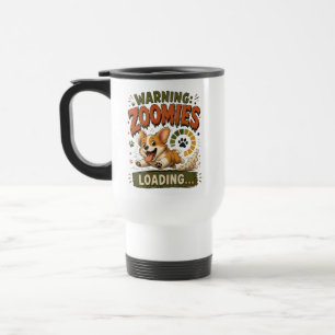 Mug De Voyage "Avertissement Zoomies en chargement"Fun Corgi Am