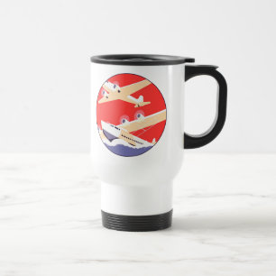 Mug De Voyage Avion en vol vintage WPA coloré