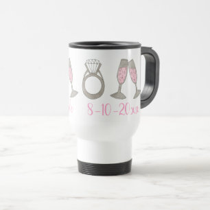 Mug De Voyage Bague de fiançailles diamant rose champagne équipe