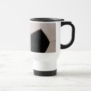 Mug De Voyage Balle de soccer blanche et noire