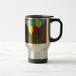 Mug De Voyage Ballons d'anniversaire colorés Design graphique