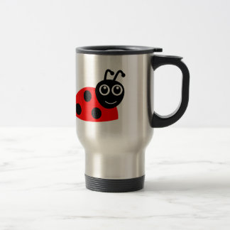 Mug De Voyage Bande dessinée de sourire mignonne de coccinelle