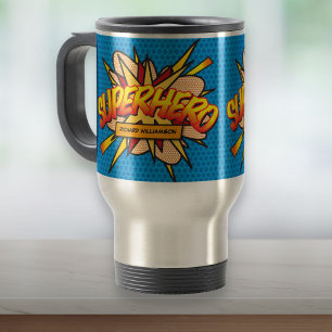 Mug De Voyage Bande dessinée personnalisée SUPERHÉROS