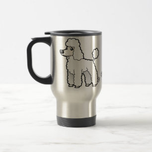 Mug De Voyage Bande dessinée standard/caniche de miniature/joue