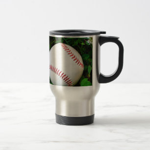 Mug De Voyage Baseball blanc avec points rouges