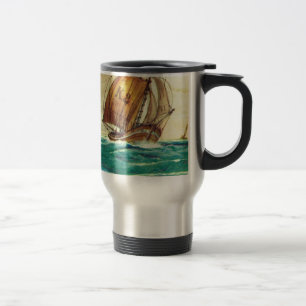 Mug De Voyage Bateaux de pêche français vintages en mer