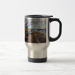 Mug De Voyage Bateaux de pêche sur la plage