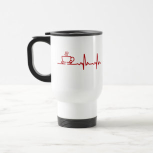Mug De Voyage Battement de coeur ECG de café de matin