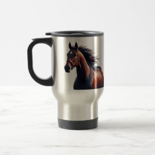 Mug De Voyage Beau Cheval Brown Nom personnalisé