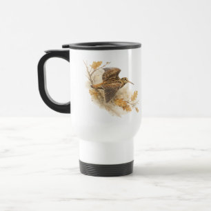 Mug De Voyage Bécasse en Vol, Art de la Nature en Forêt Automnal