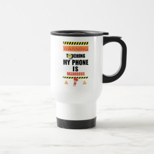 Mug De Voyage Bécher et Bunsen Toucher mon téléphone est dan
