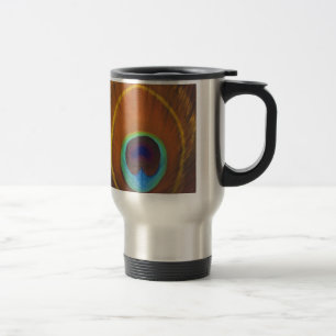 Mug De Voyage Belle plume originale de paon peinte à la main