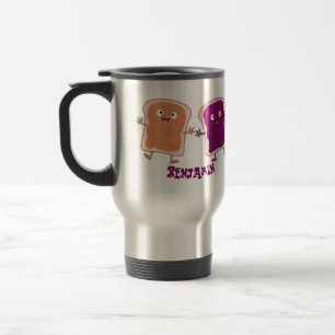 Mug De Voyage Beurre d'arachide mignonne et caricature sandwich