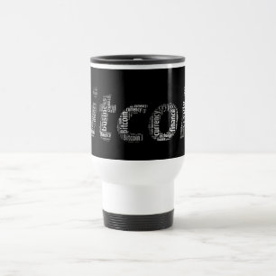 Mug De Voyage Bitcoin logo wordart graphiques