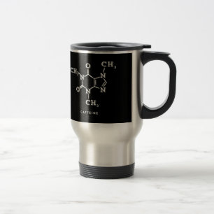 Mug De Voyage Blanc sur le graphique noir de molécule de caféine