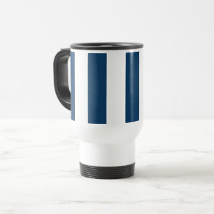Mug De Voyage Bleu de marine, Blancs, Motif rayé