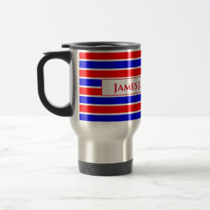 Mug De Voyage Bleu rouge rayé
