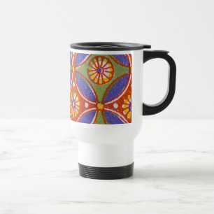 Mug De Voyage Bleu rouge Rustique coloré Cercle Egypte Motif d'a