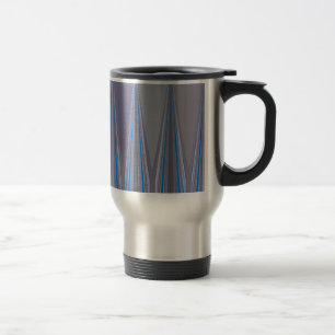 Mug De Voyage Bleu, violet, gris Chevron Art Imprimer
