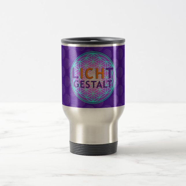 Mug De Voyage Blume Des Lebens Lichtgestalt | motif violet (Centre)