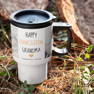 Mug De Voyage Bon thanksgiving photo Collage moderne grand-mère