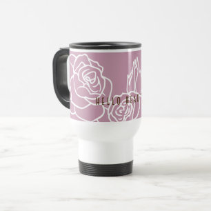 Mug De Voyage Bonjour Belle - Rose Rose Élégante Moderne