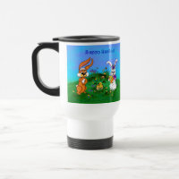 Bonne Pâques ! Lapin avec lapin et poussin
