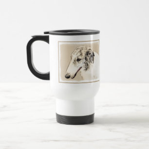 Mug De Voyage Borzoi (Brindle d'argent) Peinture originale de ch
