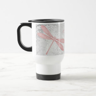 Mug De Voyage Bouchon de voyage personnalisé de libellule rose