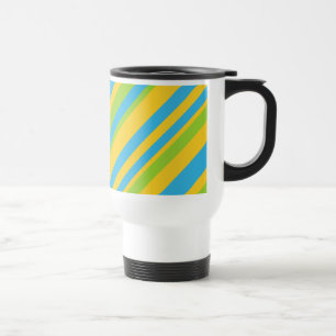 Mug De Voyage Boug de voyage coloré Turquoise Yellow Green Strip