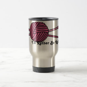 Mug De Voyage Boule rose des aiguilles de fil et de tricot