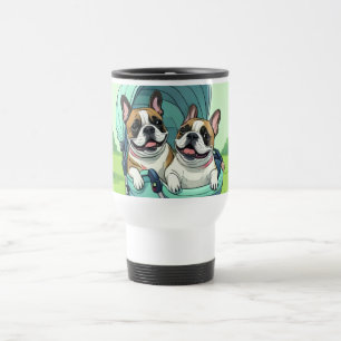 Mug De Voyage Bouledogues français Französische Bulldogge jumeau