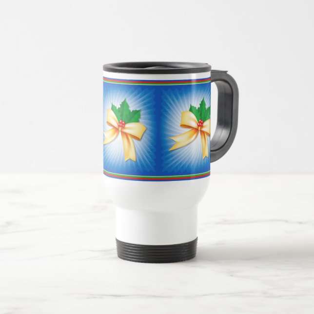 Mug De Voyage Bow de Noël (Devant droit)
