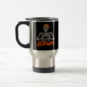 Mug De Voyage Bruh Skeleton Coeur main Halloween Costumes Hommes