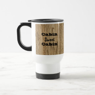 Mug De Voyage Cabine Sweet Cabine Woodgrain Photo Natural Rustic