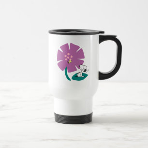 Mug De Voyage cacahuètes   Illustration de la nature Fleur pourp